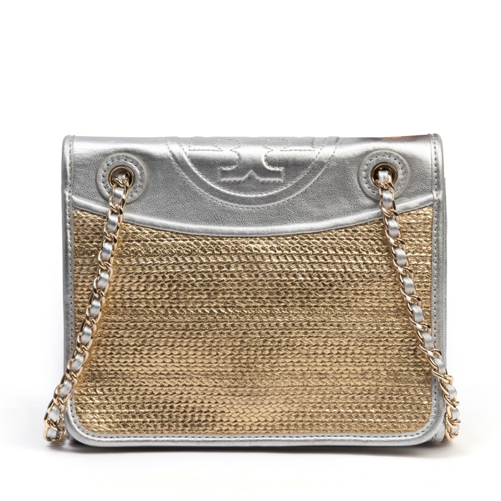 Tory Burch Silver and Gold Chain Bag